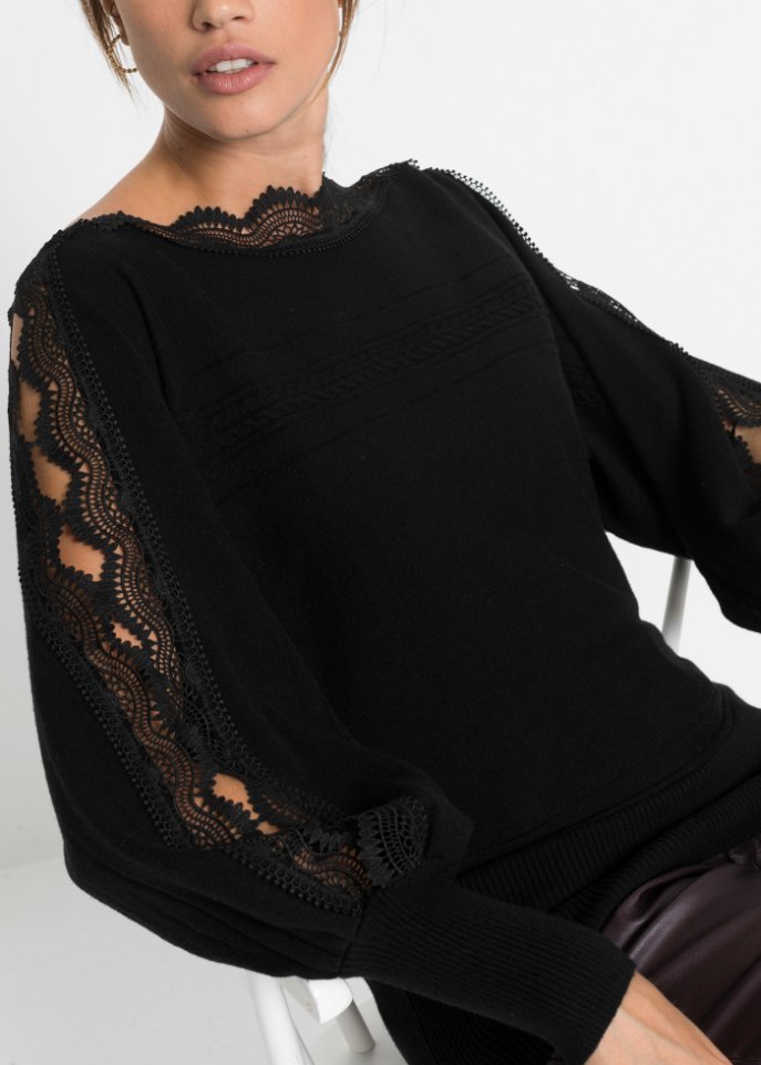 Pullover mit Spitze