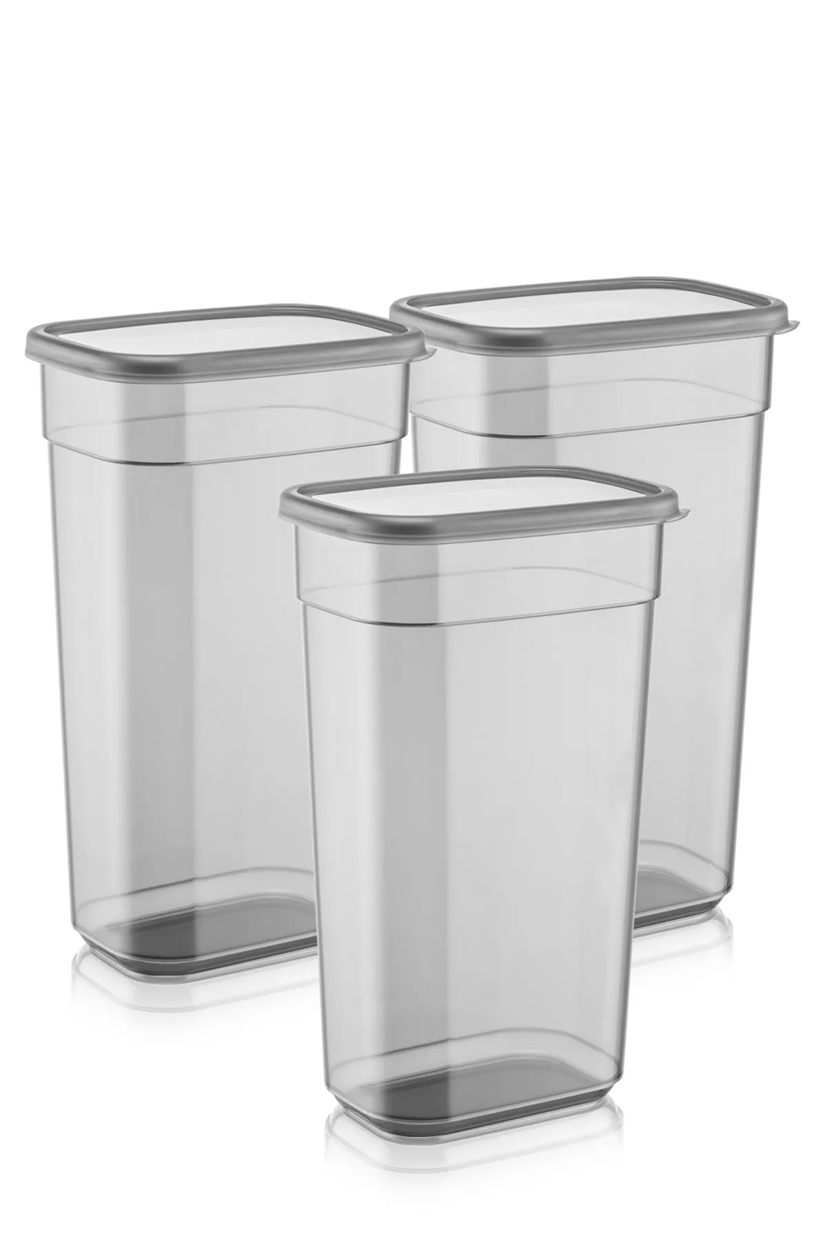 Meleni Home  Set mit 3 rechteckigen Aufbewahrungsbehältern – Aufbewahrungsbox für Tablettenwaschmittel mit Elina-Beschriftung – 3 x 3200 ml