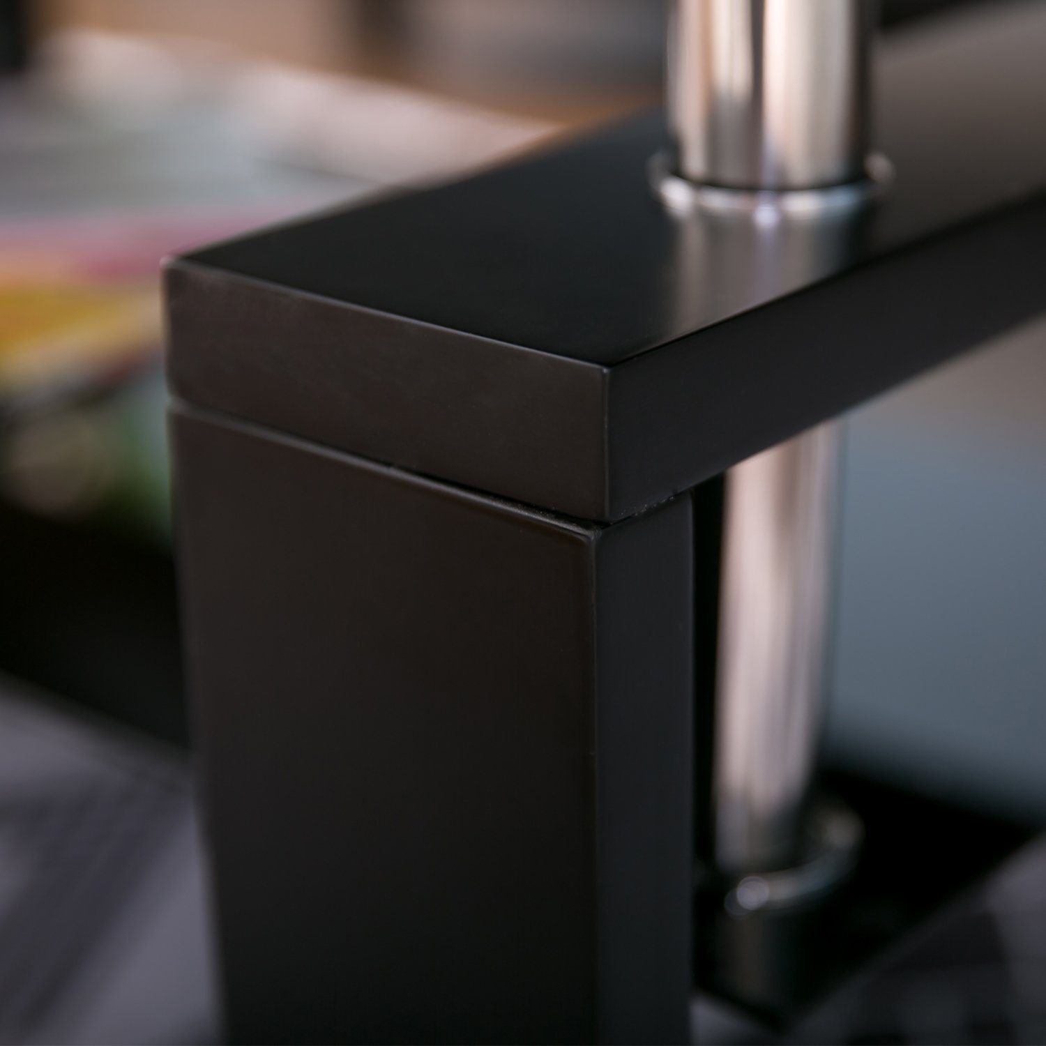 Merax Couchtisch aus Glas mit Glasablage, Wohnzimmertisch Sofatisch, mit Metallrahmen