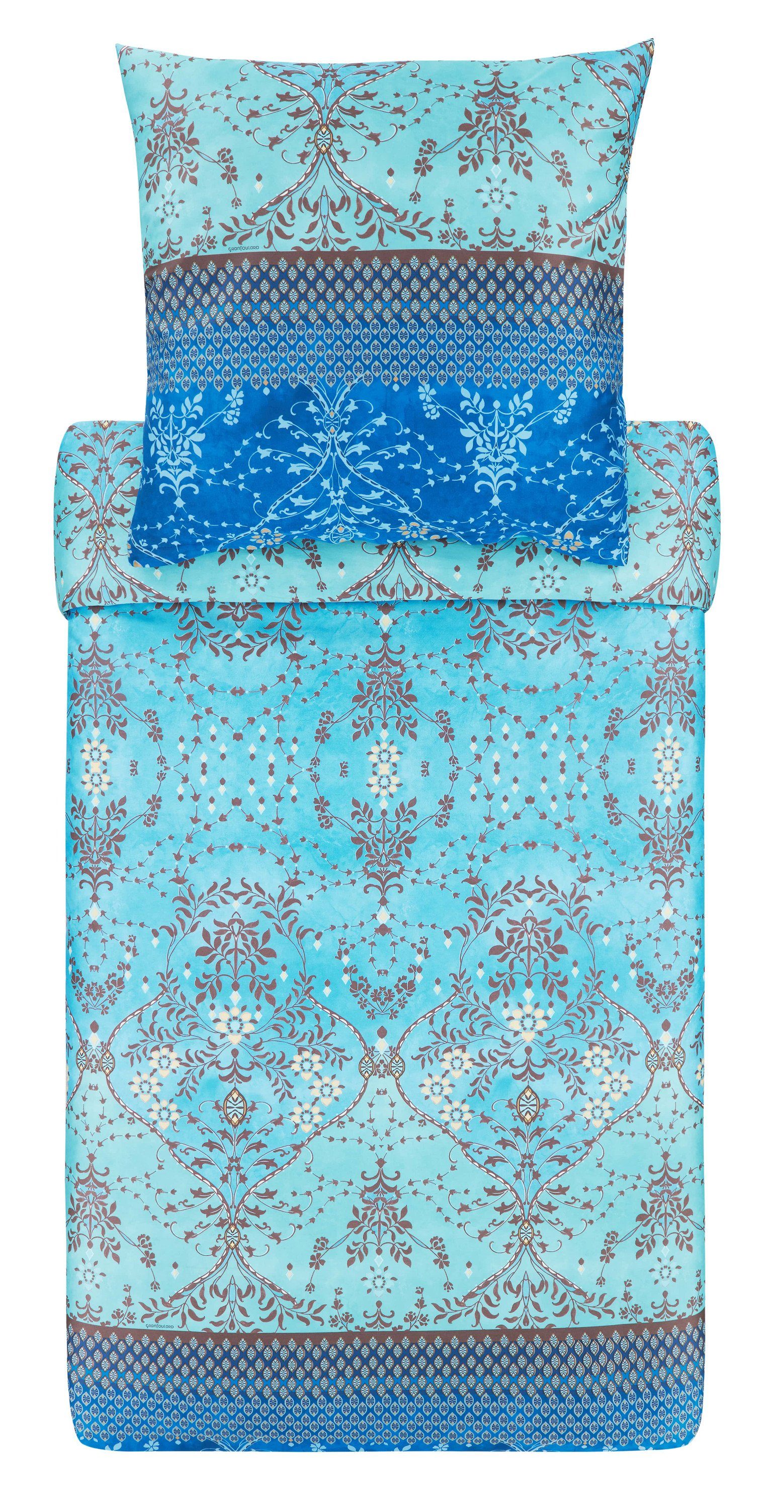 Bettwäsche Bassetti Bettwäsche ORTIGA V.T1, Fein-Satin, blau, Bassetti, Satin, 1 teilig, mit Reißverschluss
