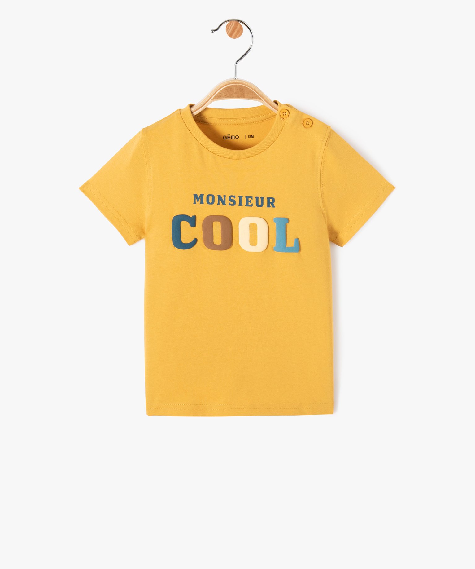 Tee-shirt droit manches courtes imprimé Garçon jaune | GEMO