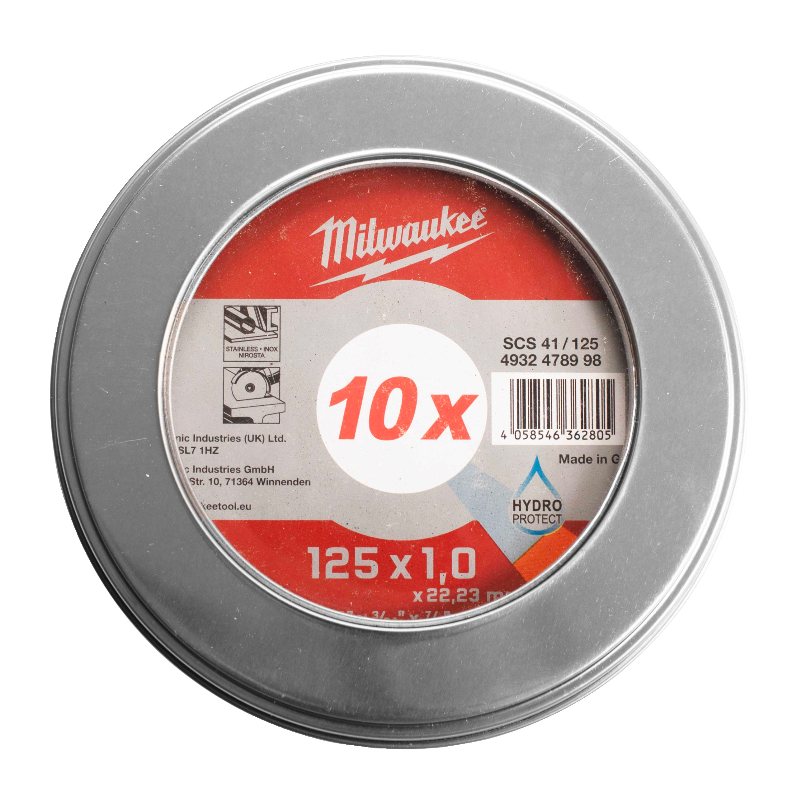 Milwaukee-lisävarusteet 4932478998 SCS 41 / 125 Ohut metallikatkaisulaikka PRO+ 125 x 1,0 mm - 10 kpl