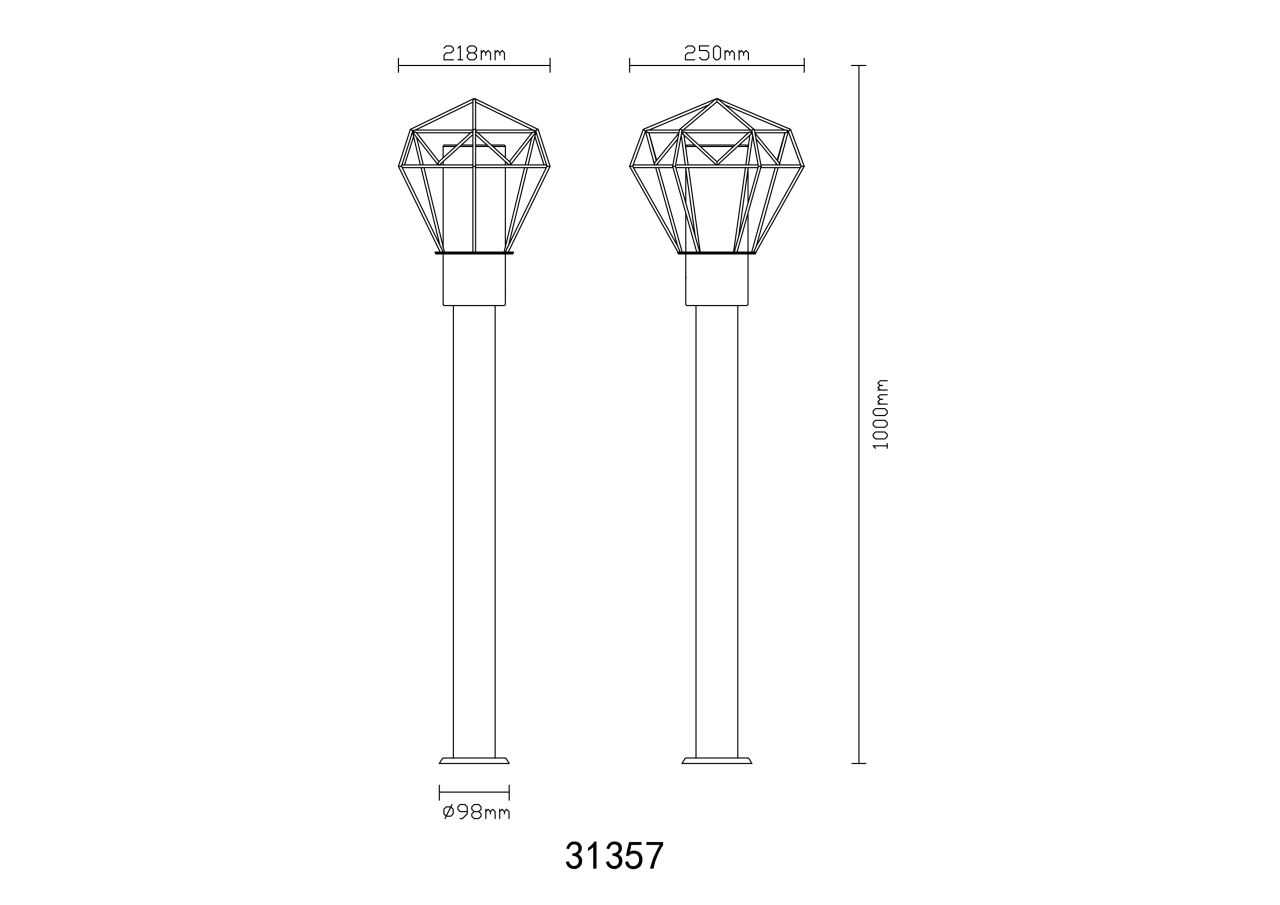 Globo Lighting - HORACE - Außenleuchte Edelstahl schwarz, 1x E27 LED