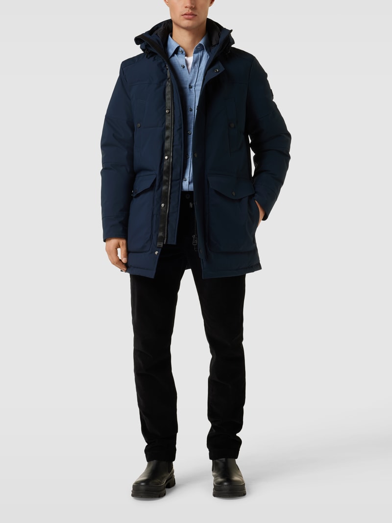 Parka mit Pattentaschen in blau