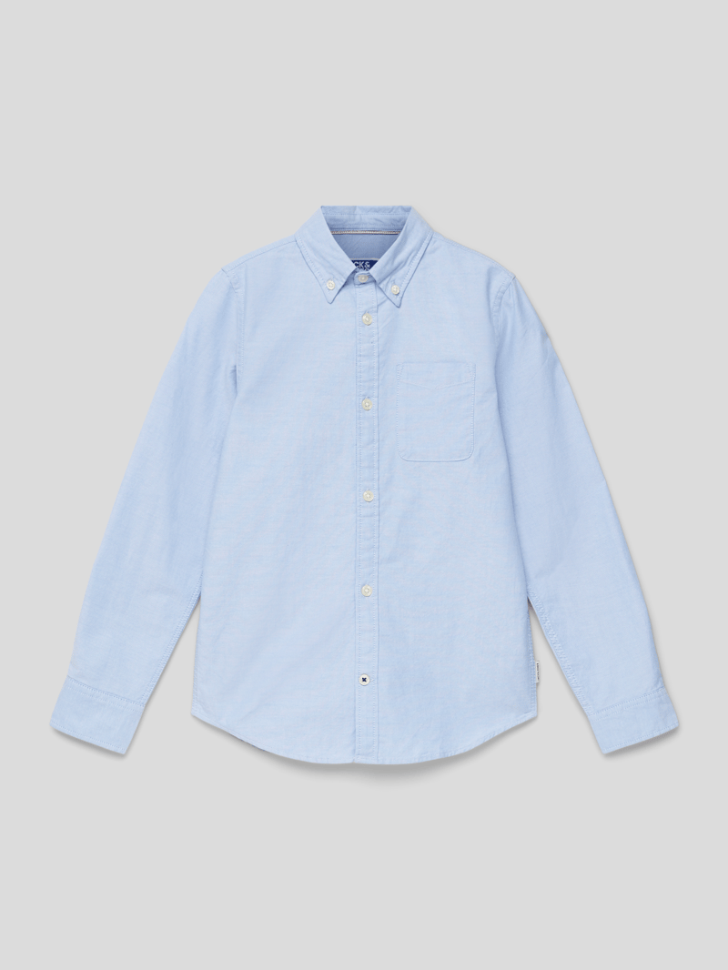 Hemd mit Button-Down-Kragen Modell 'OXFORD' in bleu