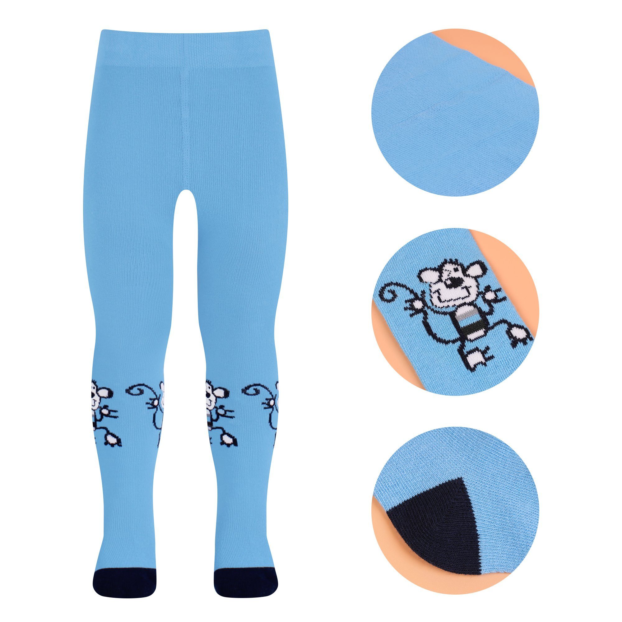 L&K-II Strumpfhose 2770 Strumpfhose für Baby Jungen mit Hund Löwen Affen Bären und Auto Motiv