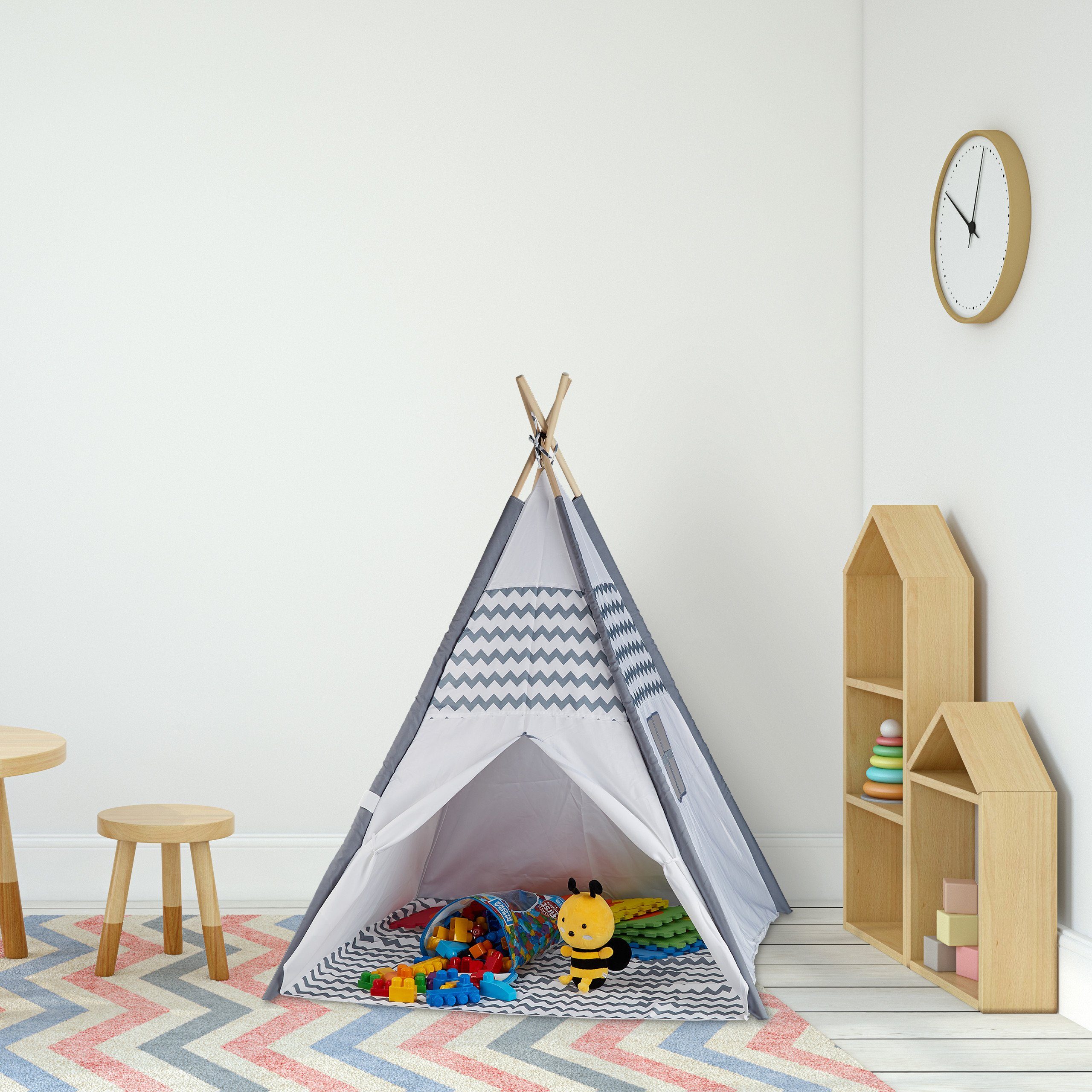 relaxdays Tipi-Zelt Tipi Zelt für Kinder