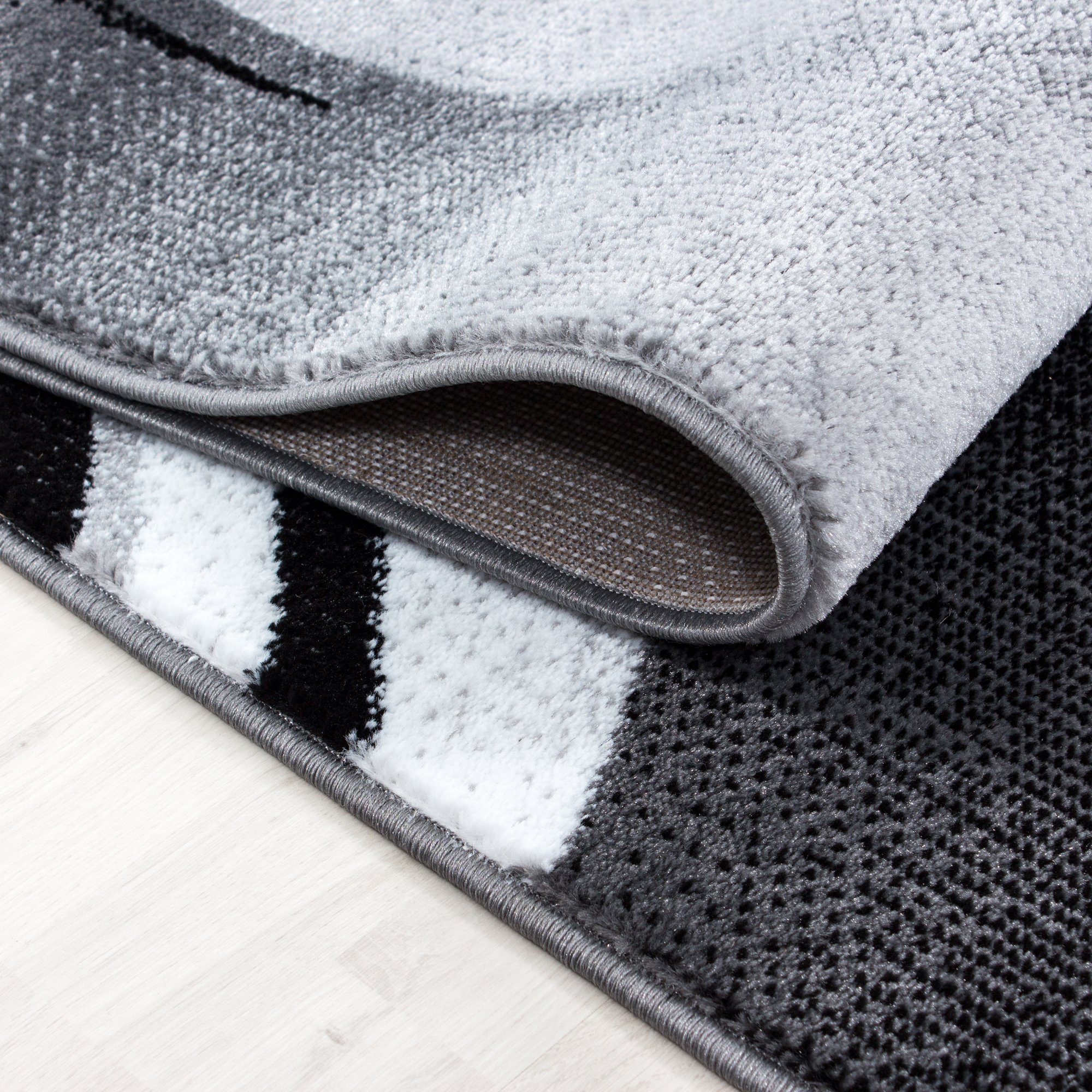 Designteppich Abstrakt Wellen Design, Carpetsale24, Läufer, Höhe: 12 mm, Kurzflor Teppich Wohnzimmer Abstrakt Wellen Design versch. größe