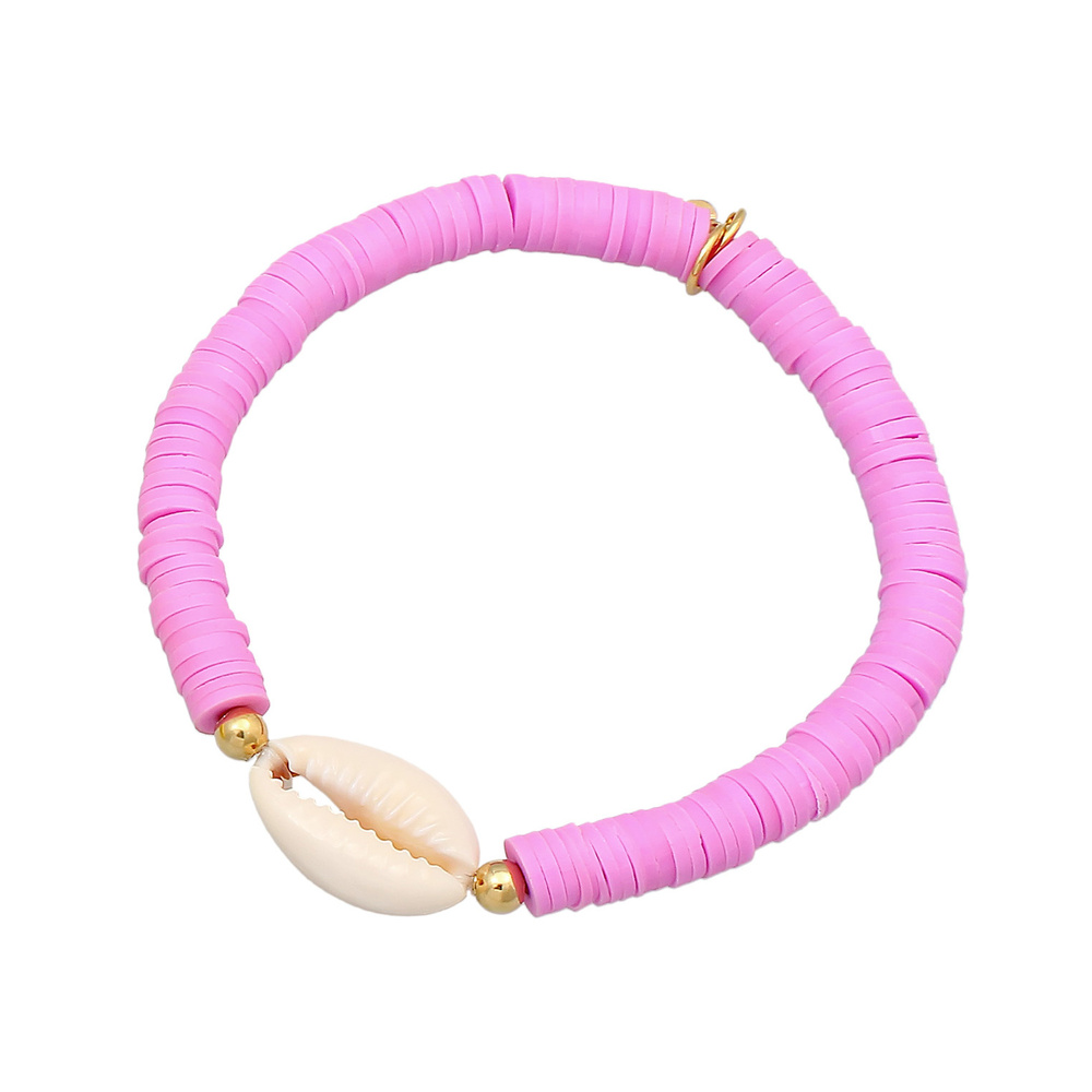 Elli Elli Bracelet Femmes tendance perles multicolores avec coquillage en argent sterl Bracelet