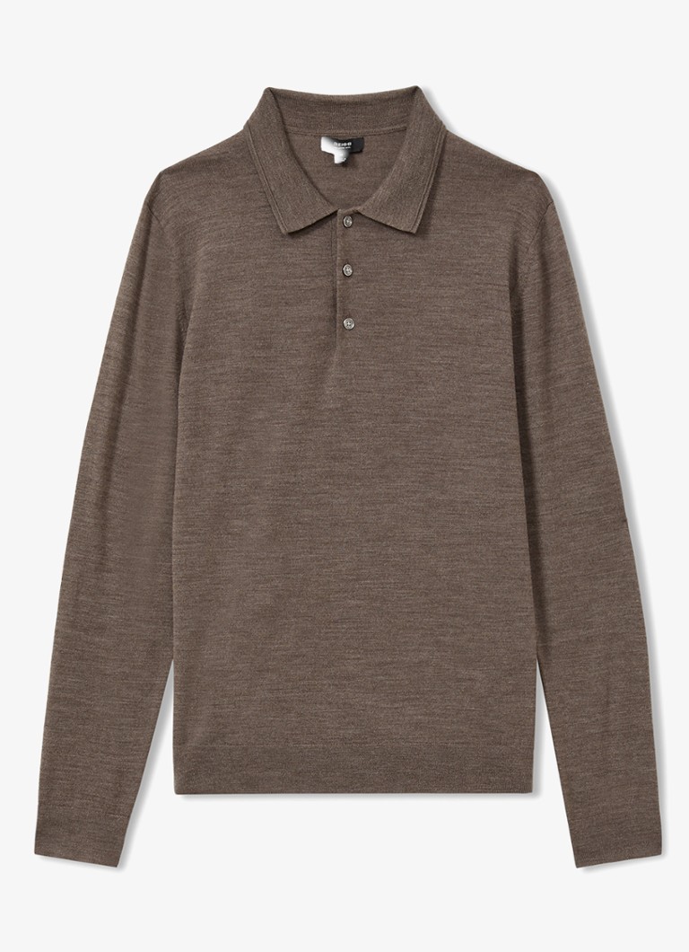 Camisa polo Reiss Trafford de malha fina e corte slim em lã merino