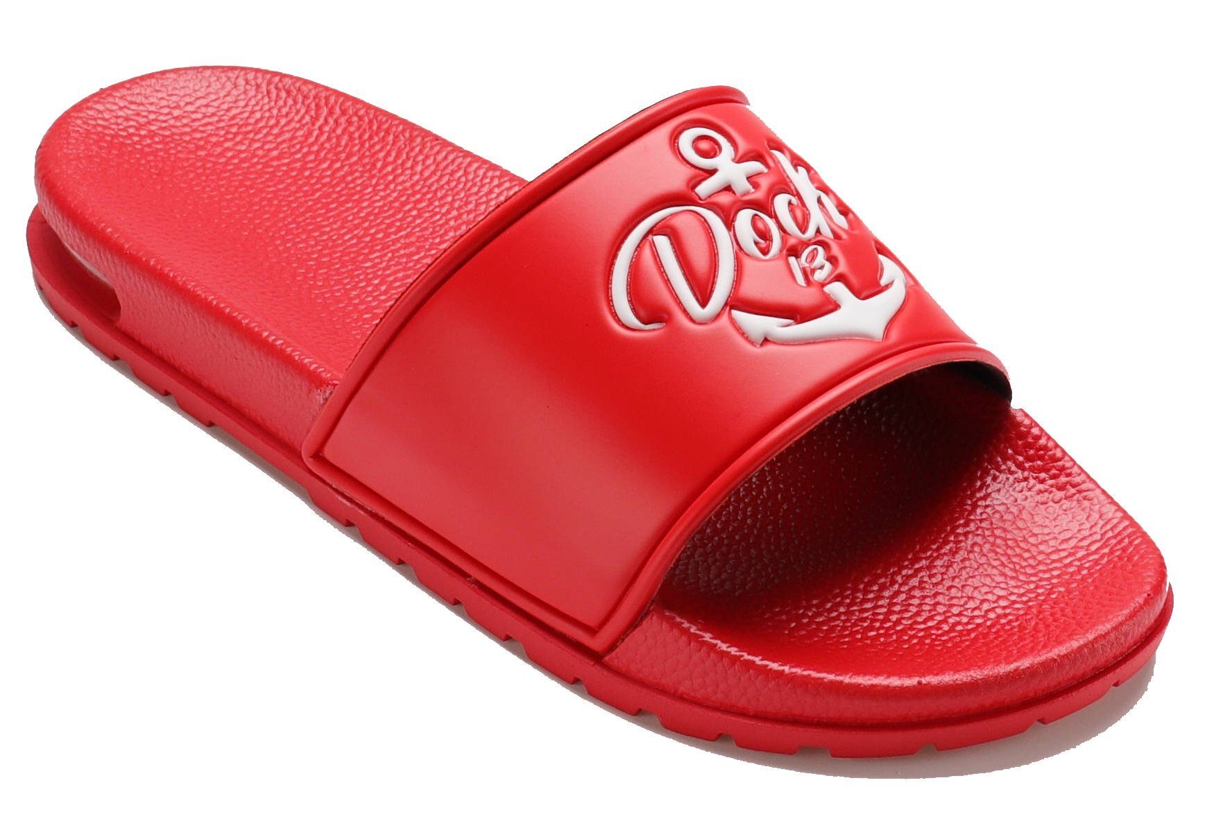 Dock13 Dock13 Unisex-Erwachsene Badelatschen / Hausschuhe „Wismar“ Rot 40 Badeschuh
