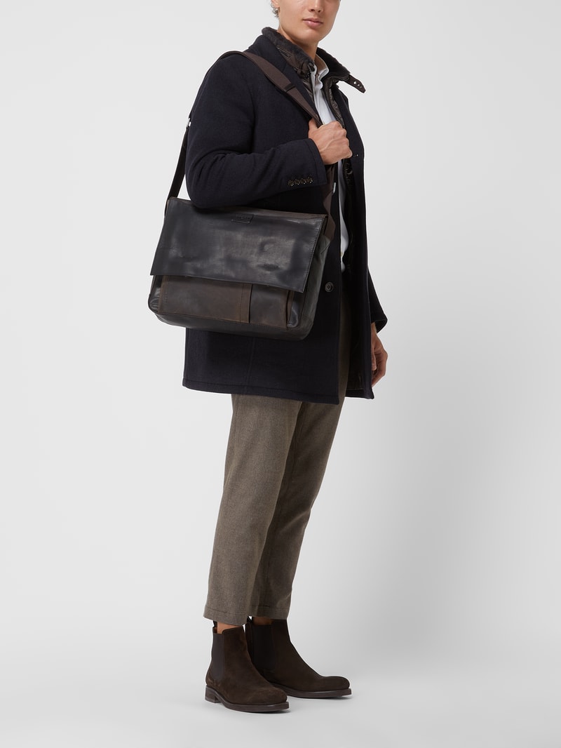 Messenger Bag aus Leder Modell 'Jeremy' in dunkelbraun