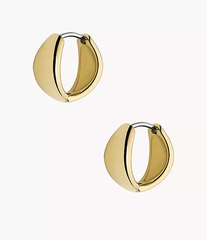 Fossil Creolen-Ohrringe Ellis Domed Collection Edelstahl goldfarben