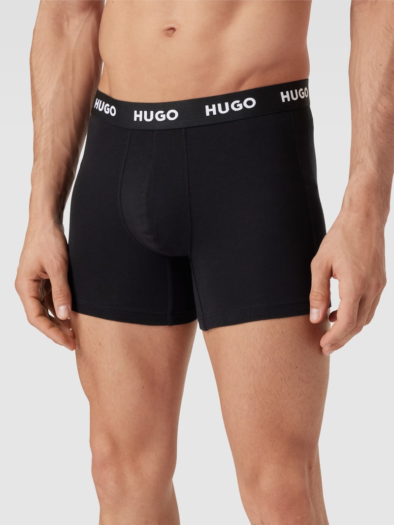 Trunks mit elastischem Logo-Bund im 3er-Pack in schwarz