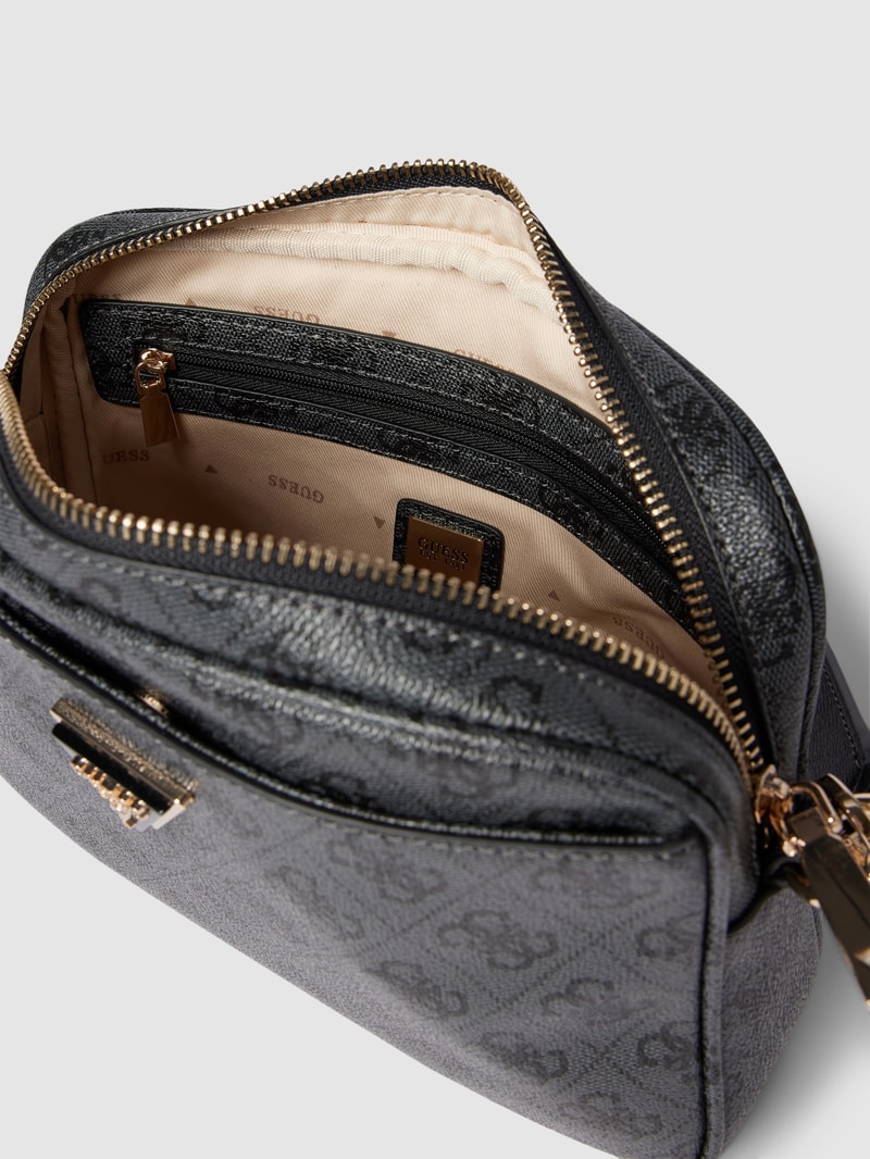 Camera Bag mit Allover-Logo Modell 'MERIDIAN' in graphit