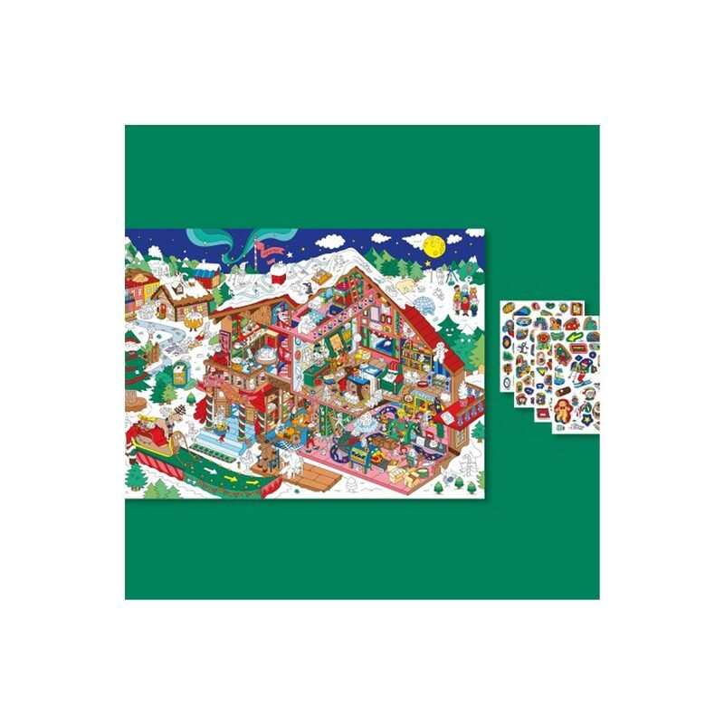 Poster stickers, atelier du Père Noël - OMY