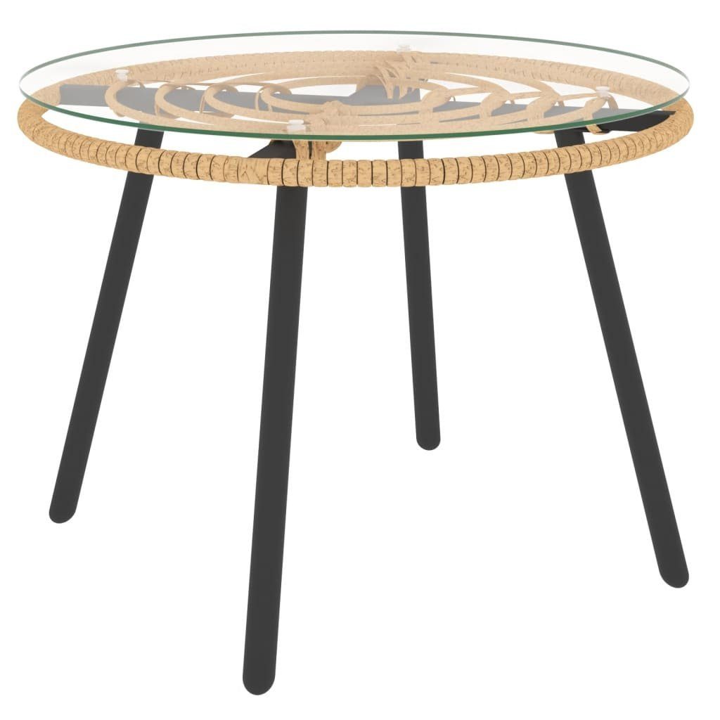 vidaXL Gartenlounge-Set 3-tlg. Garten-Lounge-Set mit Kissen Dunkelgrau Poly Rattan, (3-tlg)