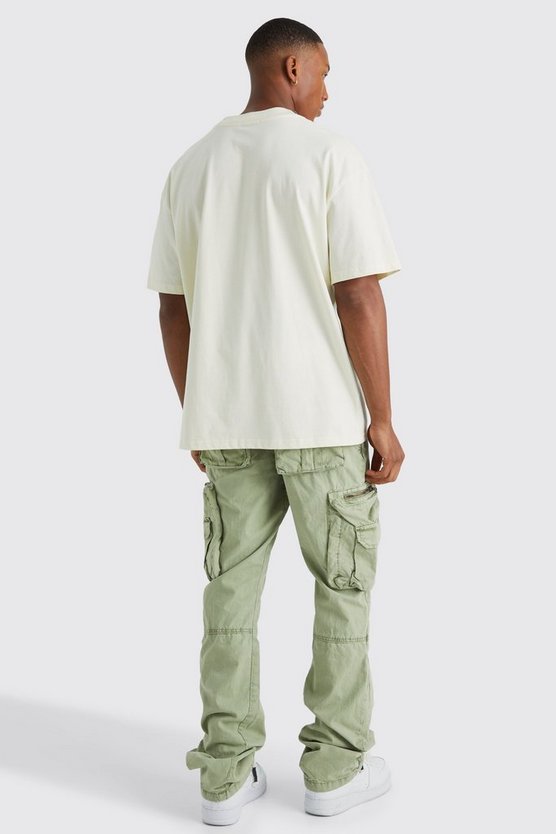Slim-Fit Schlaghose mit Acid-Waschung