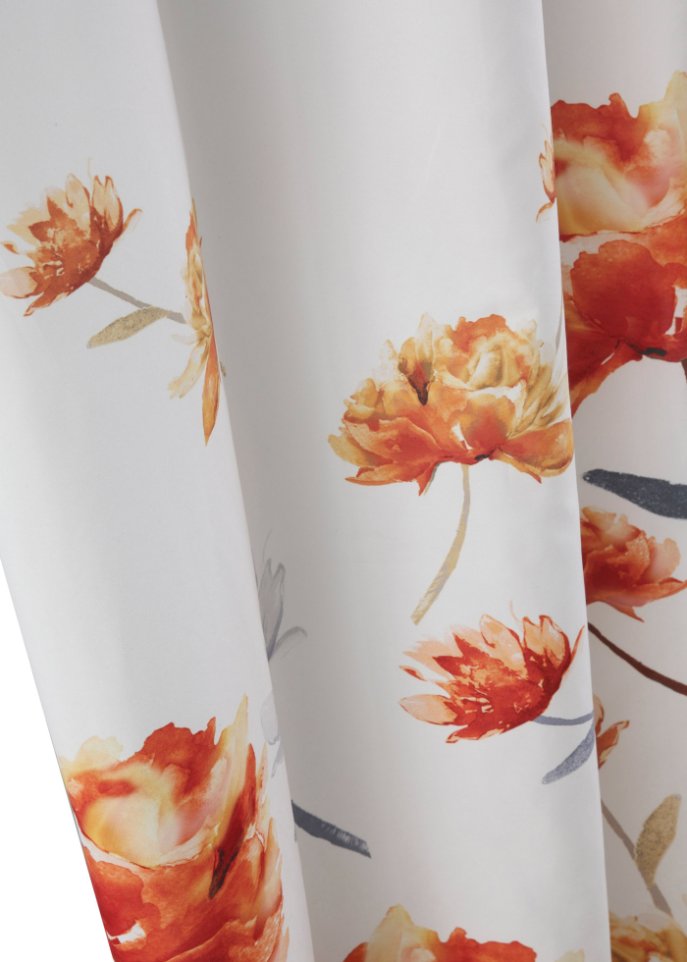 Microfaser Vorhang mit Blumenmuster (1er Pack)
