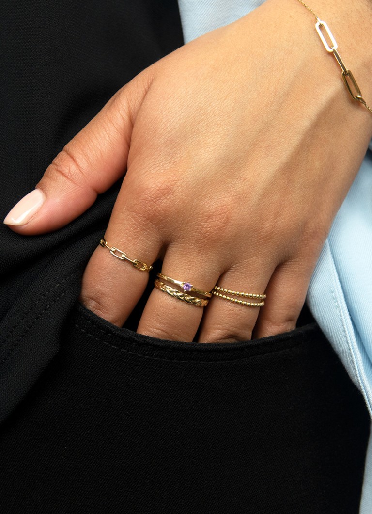 Anello Jackie Baia Link in oro giallo 14 carati