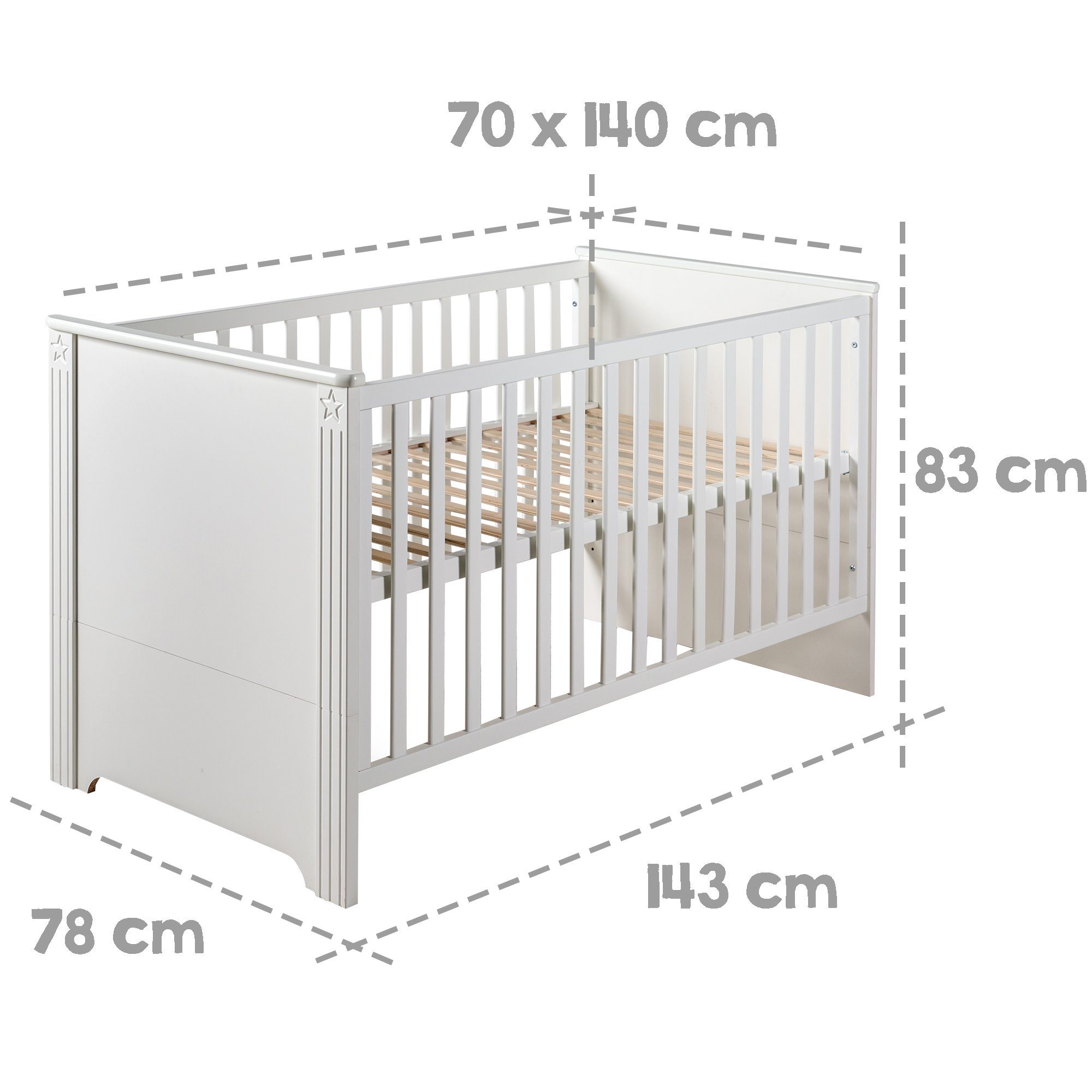 roba® Babyzimmer-Komplettset Maxi, Kombi-Bett & breite Wickelkommode