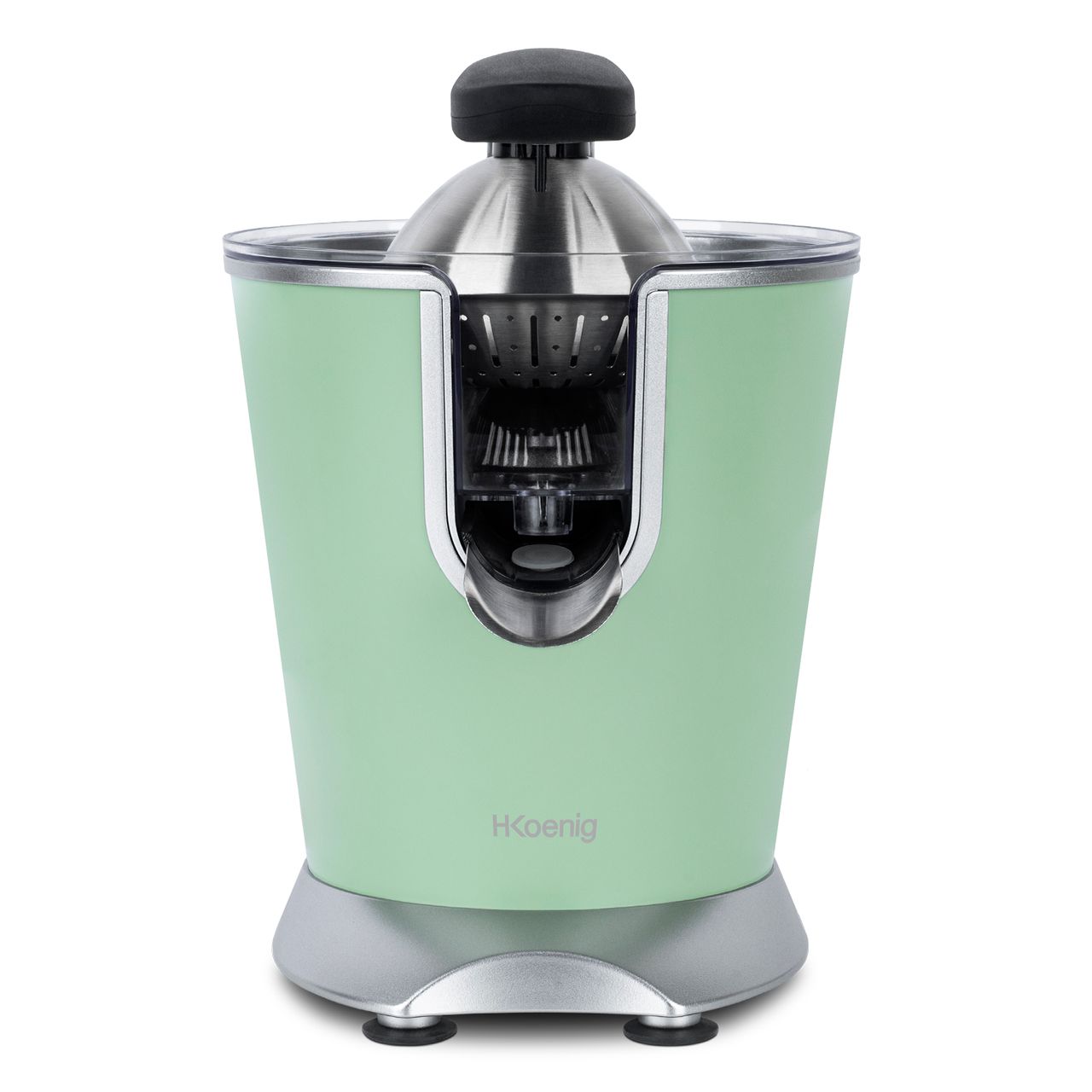 H.Koenig Elektrische Zitruspresse AGR88 BPA-frei, Orangen-, Zitronen-, Grapefruitsaft, Schnell, Automatisch, Leise, Leistungsstark, 160 W, Tropfstopp, Spülmaschinengeeignet, hellgrün