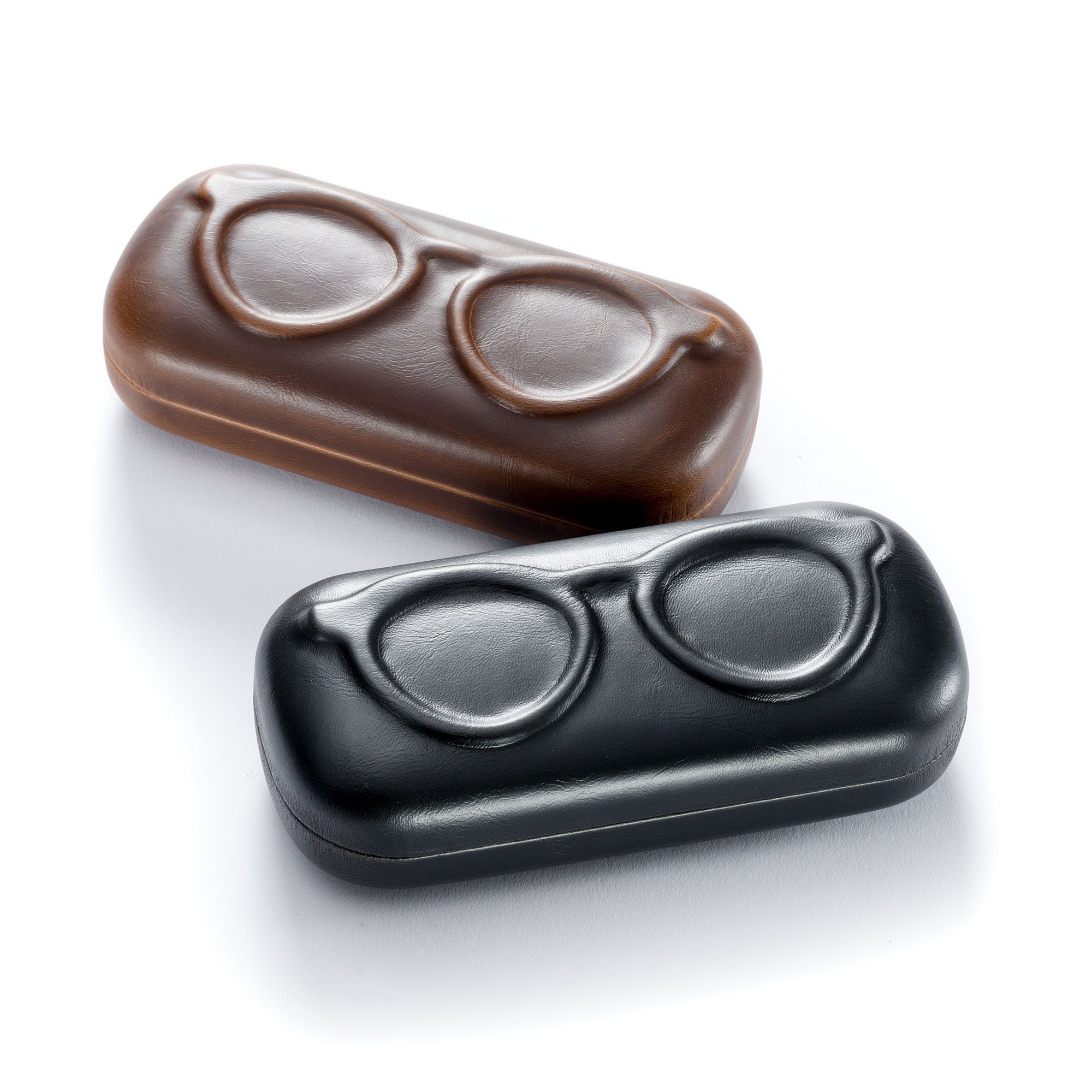 FEFI Brillenetui Hardcase im ausgefallenen Leder-Look, inklusive Mikrofasertuch