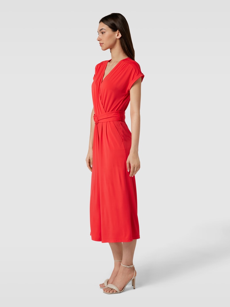 Jumpsuit in Wickel-Optik in rot