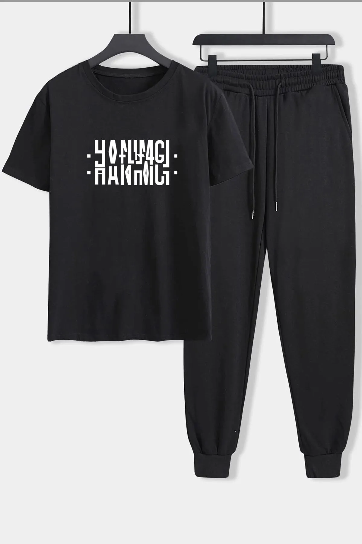 uyguntarz  Bedrucktes 2-teiliges Unisex-Trainingsanzug-Set für Damen