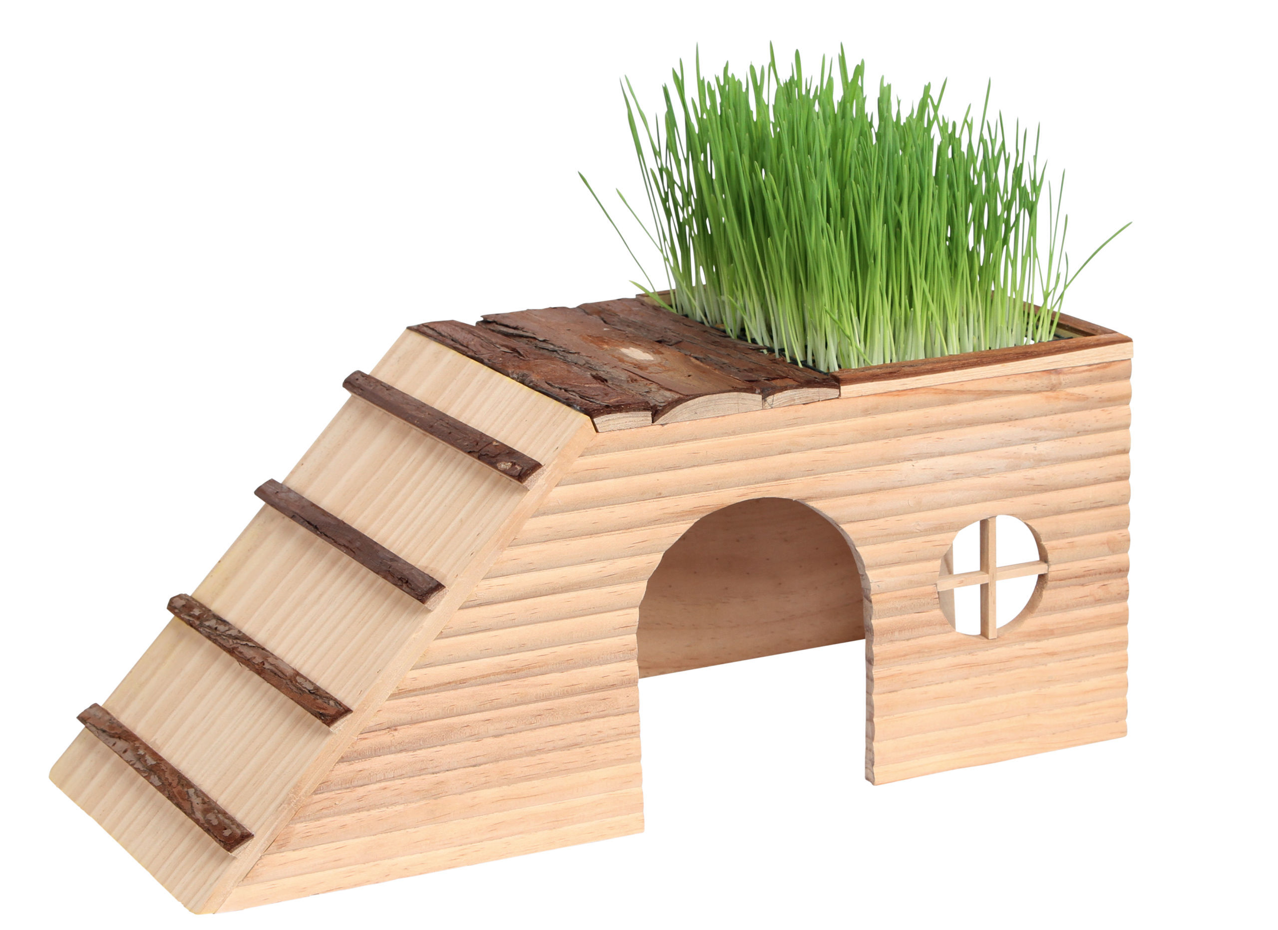 Kerbl Käfigzubehör Kerbl Pet Nagerhaus mit Rampe und Futterplatz Nature
