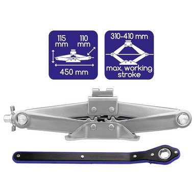 alca Wagenheber Wagenheber Scherenwagenheber + Ratsche 2t Universal Hubhöhe 115-410 m