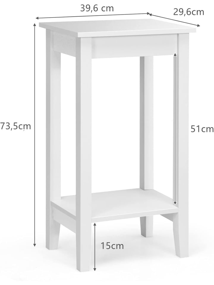 COSTWAY 2er Set Beistelltisch in Weiß günstig kaufen onesize