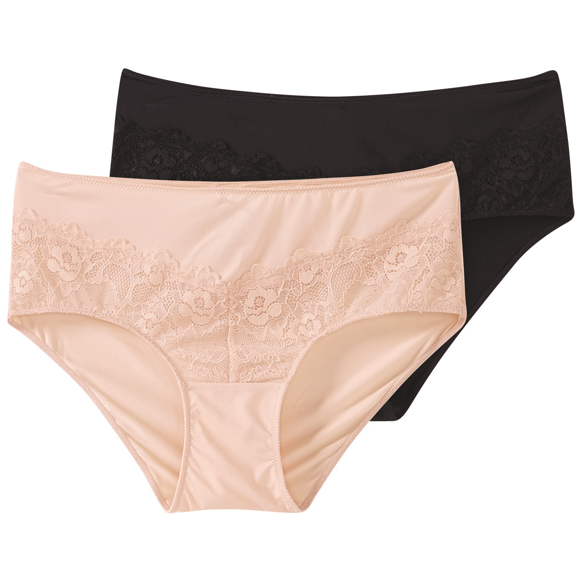 2 Damen Pantys mit Spitzeneinsatz