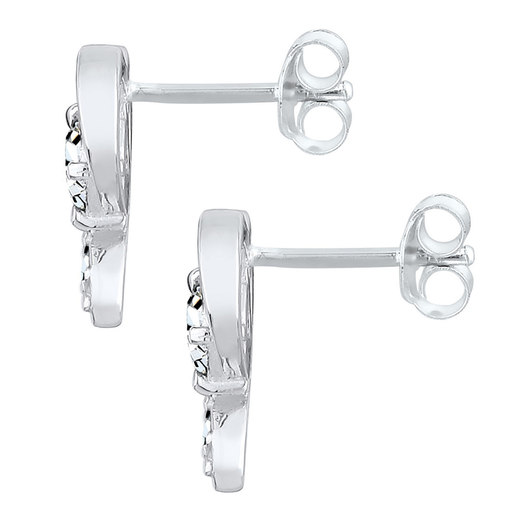 Elli Elli Boucles d'Oreilles Femmes Clous d'oreilles Cœur avec Cristaux en Argent Ster Boucles d'oreilles