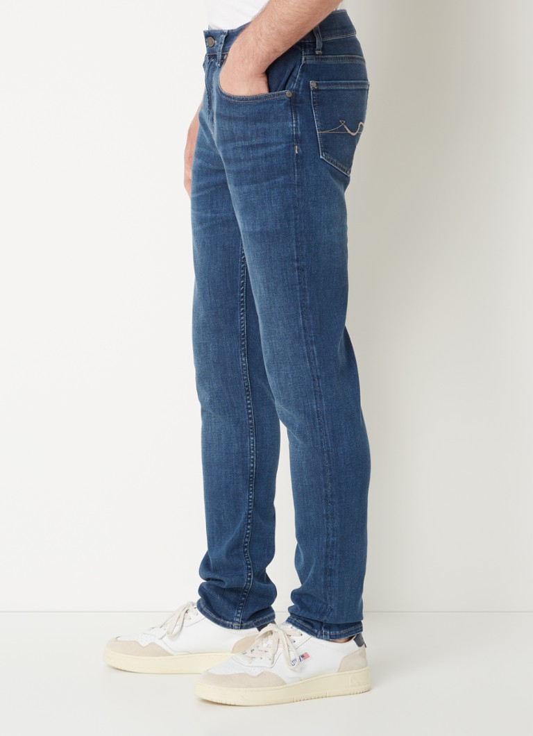 7 For All Mankind Slim fit jeans med mørk vask og sidelommer