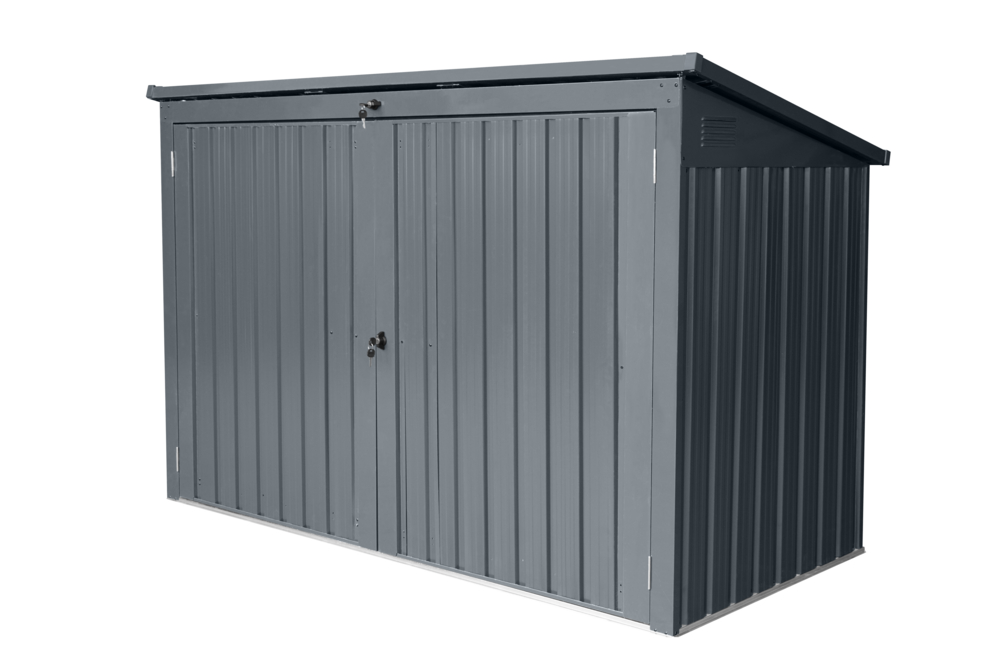 HC Garten & Freizeit 3er Mülltonnenbox mit Abdeckung 3 x 240L anthrazit