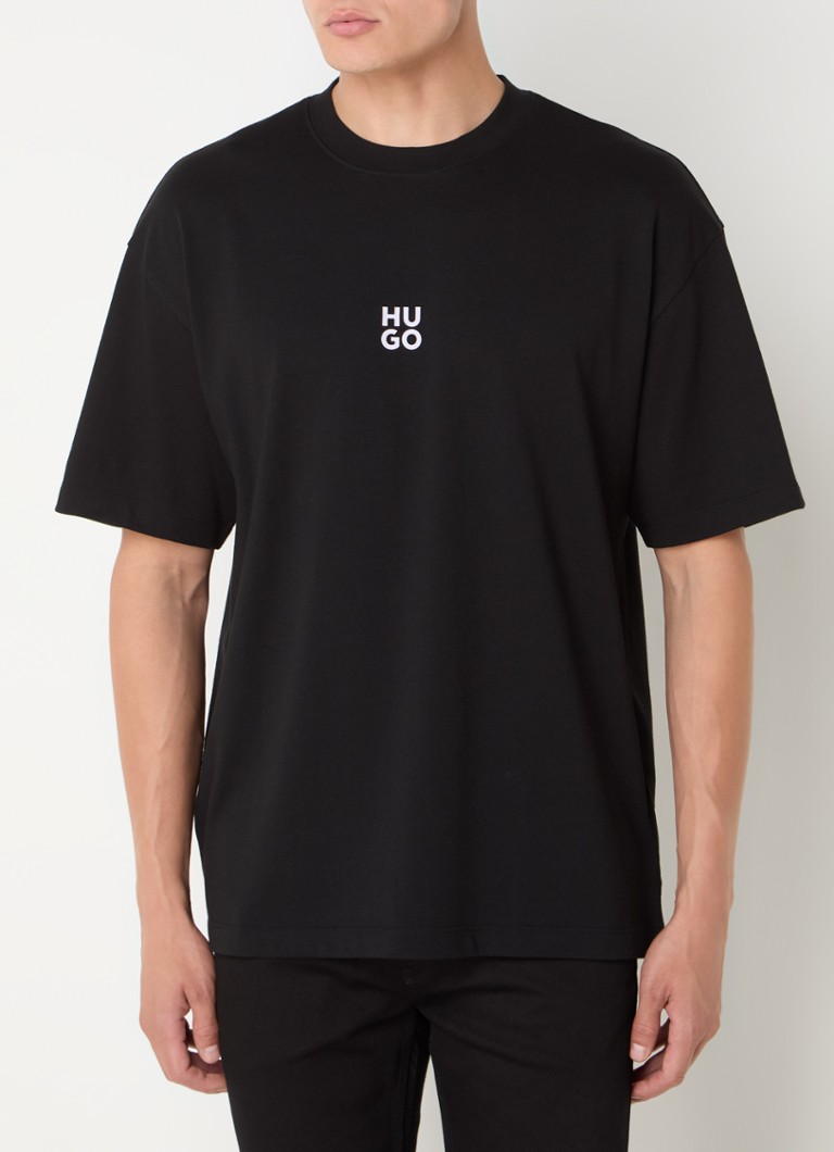 HUGO BOSS  T-shirt met logo- en backprint