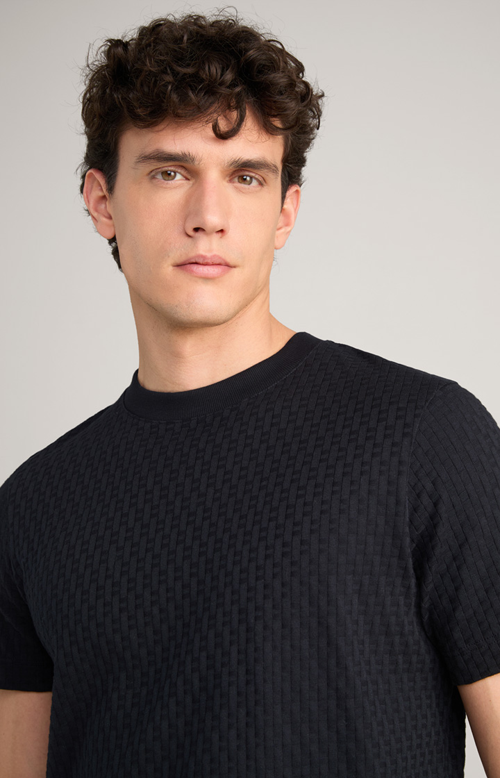 T-Shirt Bruce in Navy strukturiert