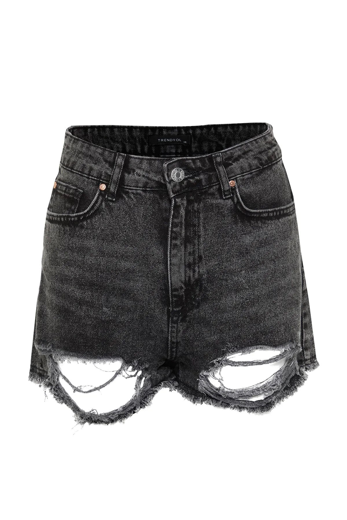 Trendyol Collection  Shorts - Schwarz - Hoher Bund