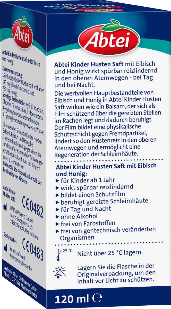 Kinder Hustensaft Honig Eibisch, 120 ml