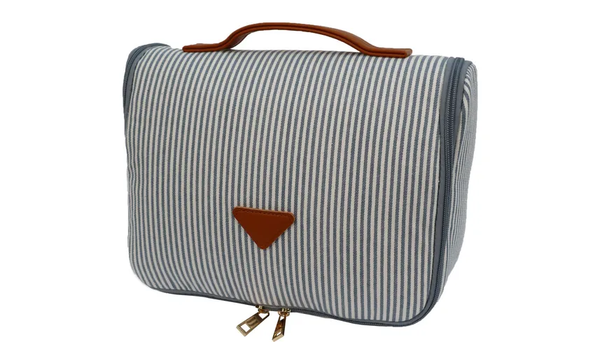 Kulturtasche blau / weiß