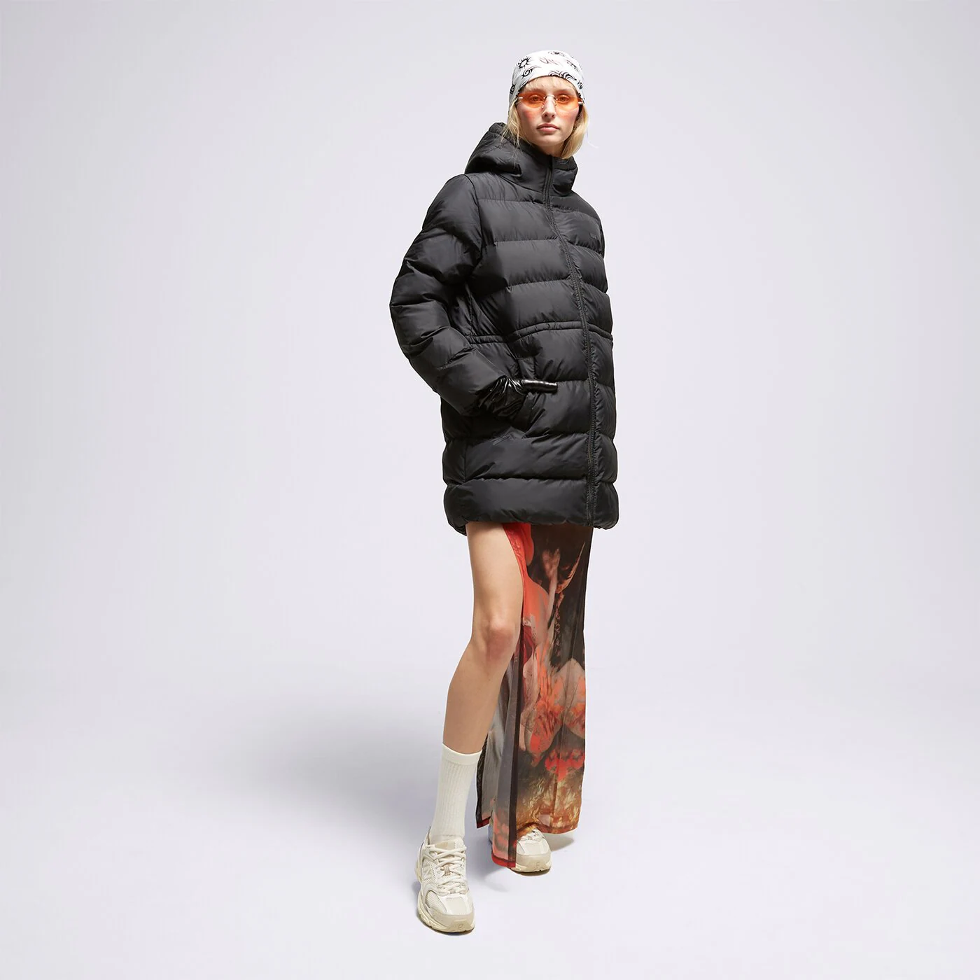 LEVI'S MANTEL HOODED MIDI Schwarz
