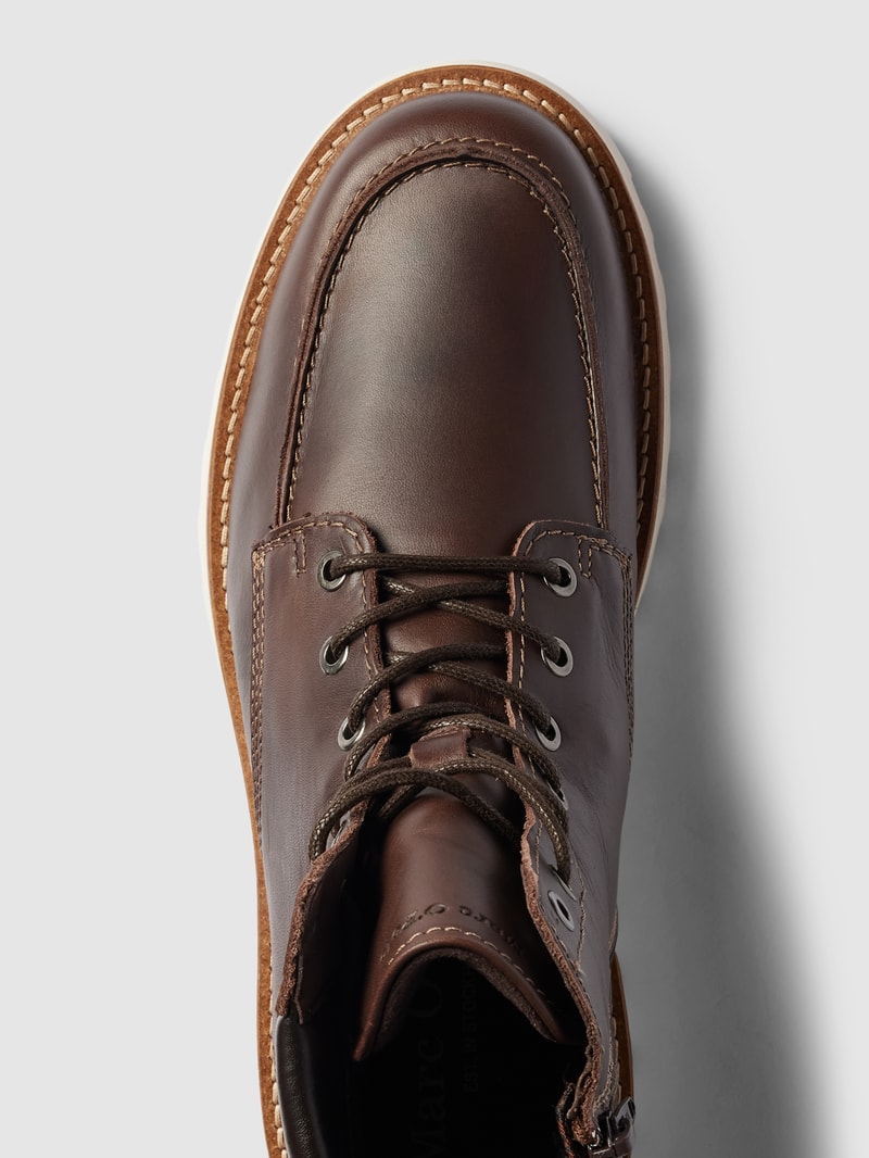 Boots mit Label-Details Modell 'JACK' in dunkelbraun