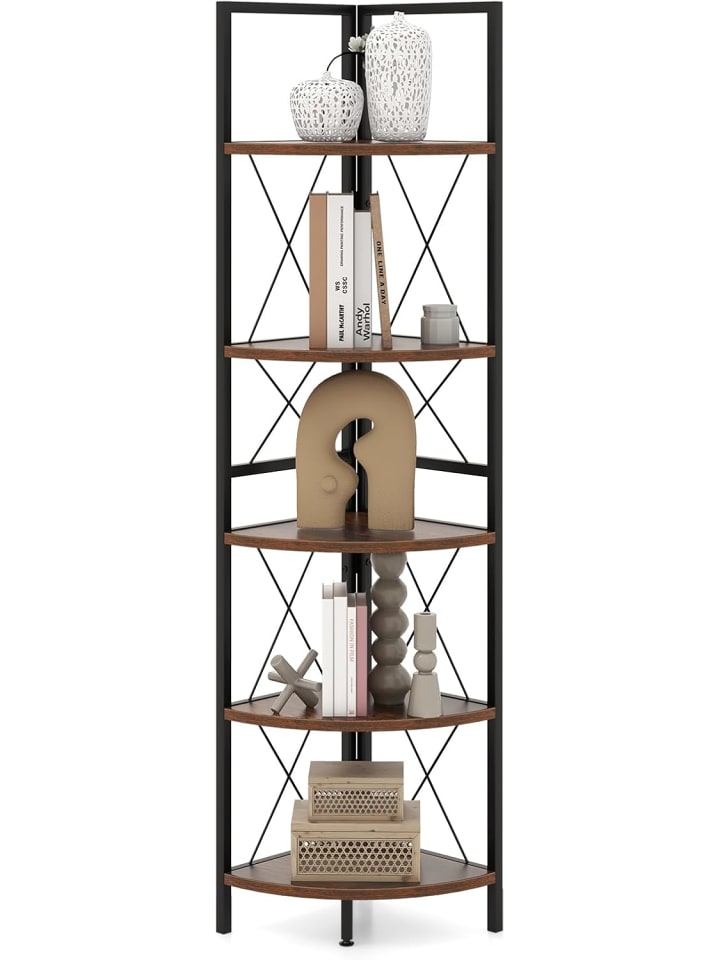 COSTWAY Eckregal mit 5 Ebenen 160 cm in Braun günstig kaufen onesize