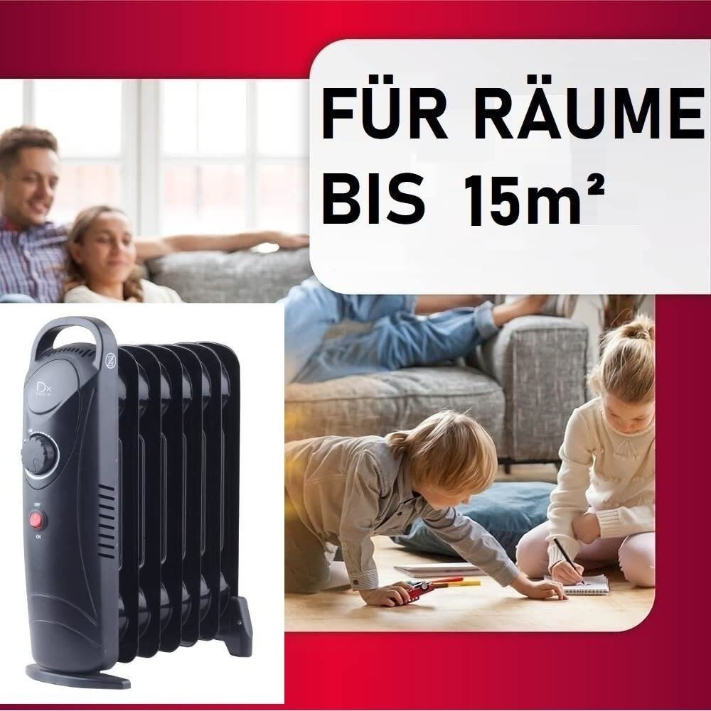 JUNG Ölradiator TECHWOOD TCG62 elektrische Heizung mobile Elektroheizung Ölradiator, 450 W, Heizung Elektro Energiesparend, Ölradiatoren, Ölheizung, Heizgerät