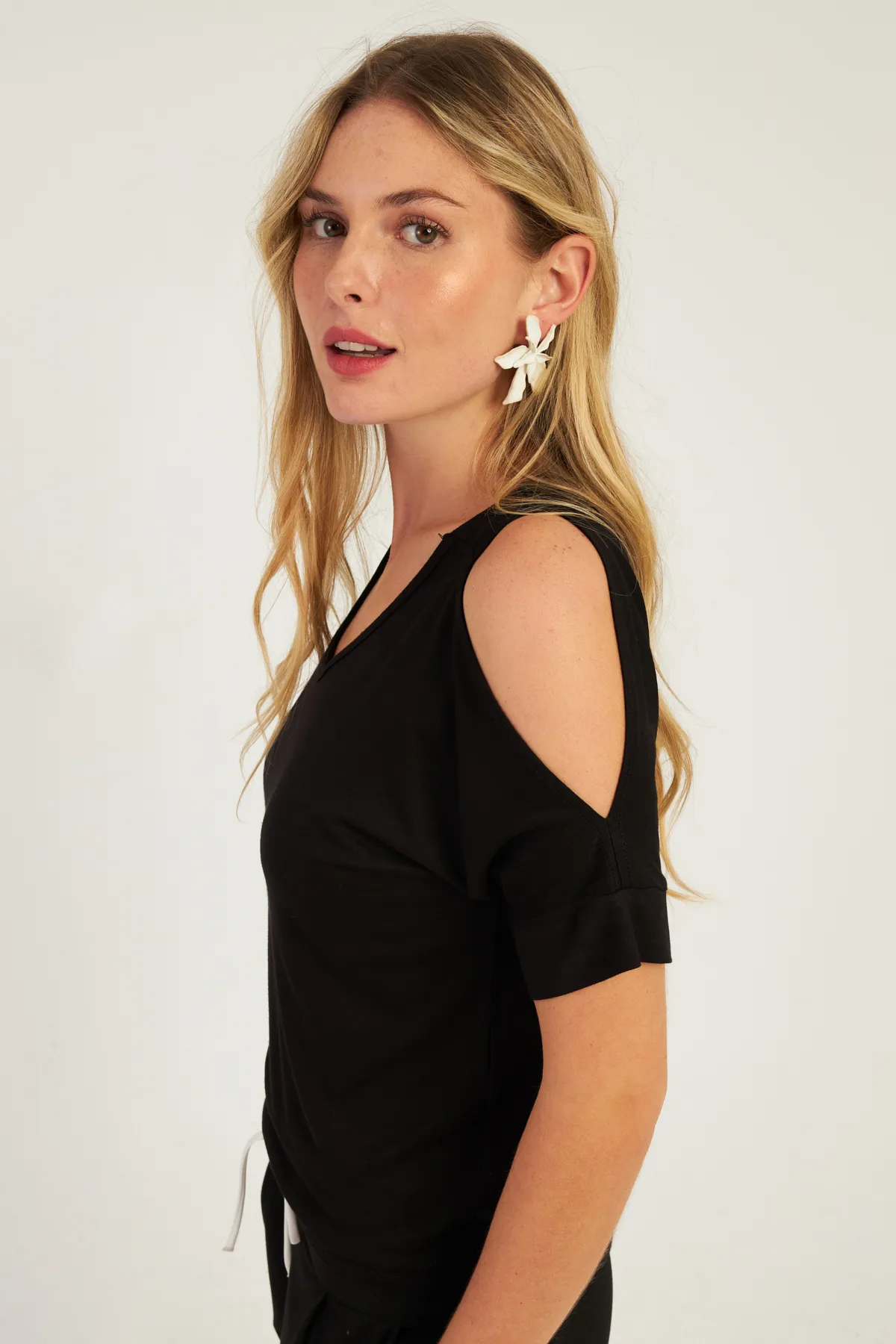 Cool & Sexy  Schwarze schulterfreie Damenbluse BR1329