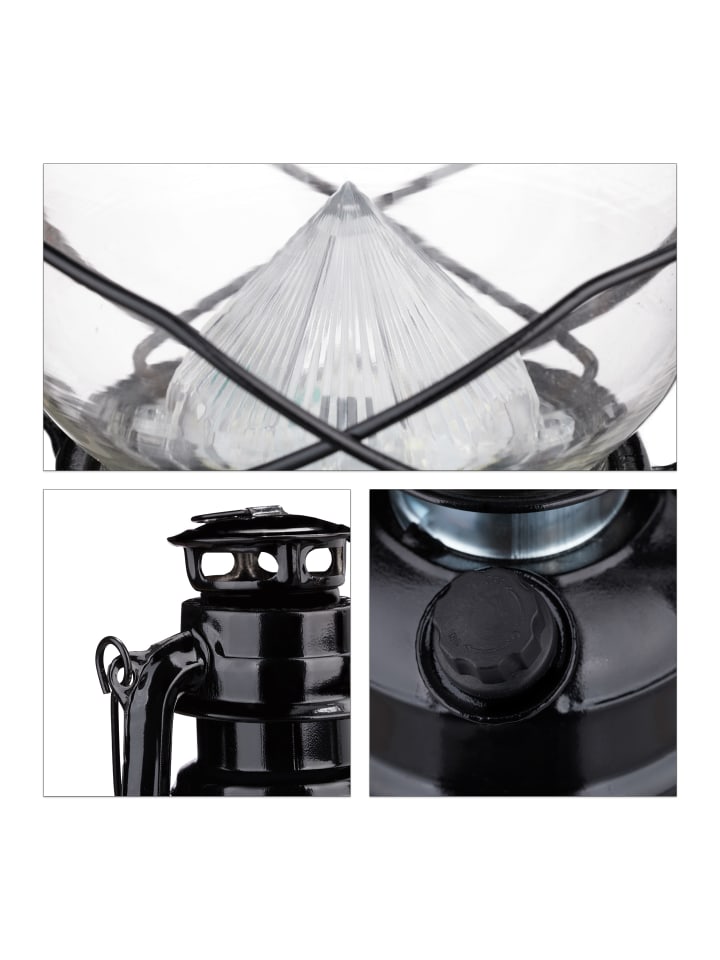 relaxdays 2x Sturmlaterne LED in Schwarz günstig kaufen onesize