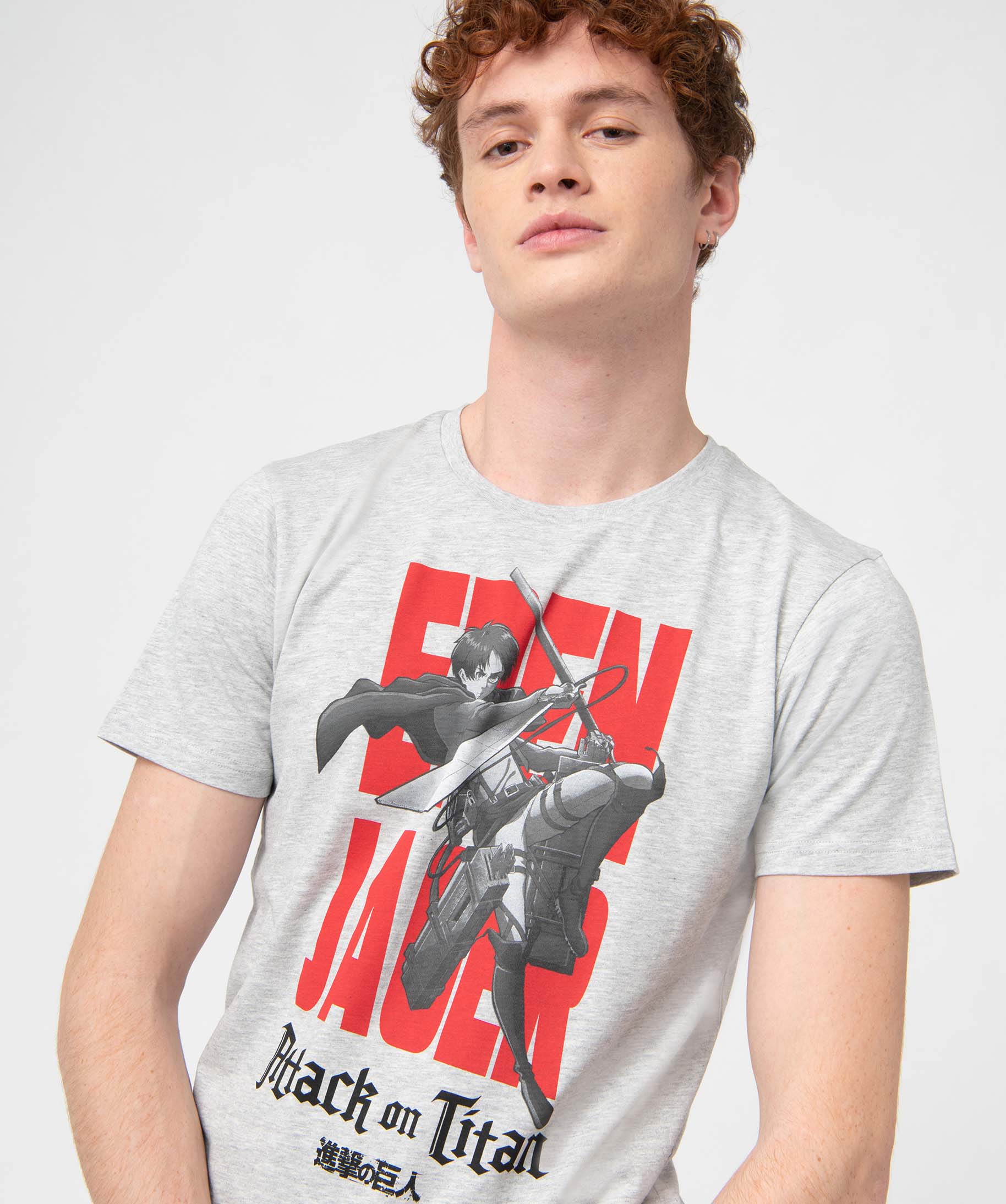 Tee-shirt homme à manches courtes imprimé - L'Attaque des ... gris | GEMO