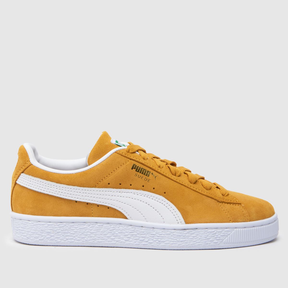 PUMA klassiska mockasneakers i vitt och gult