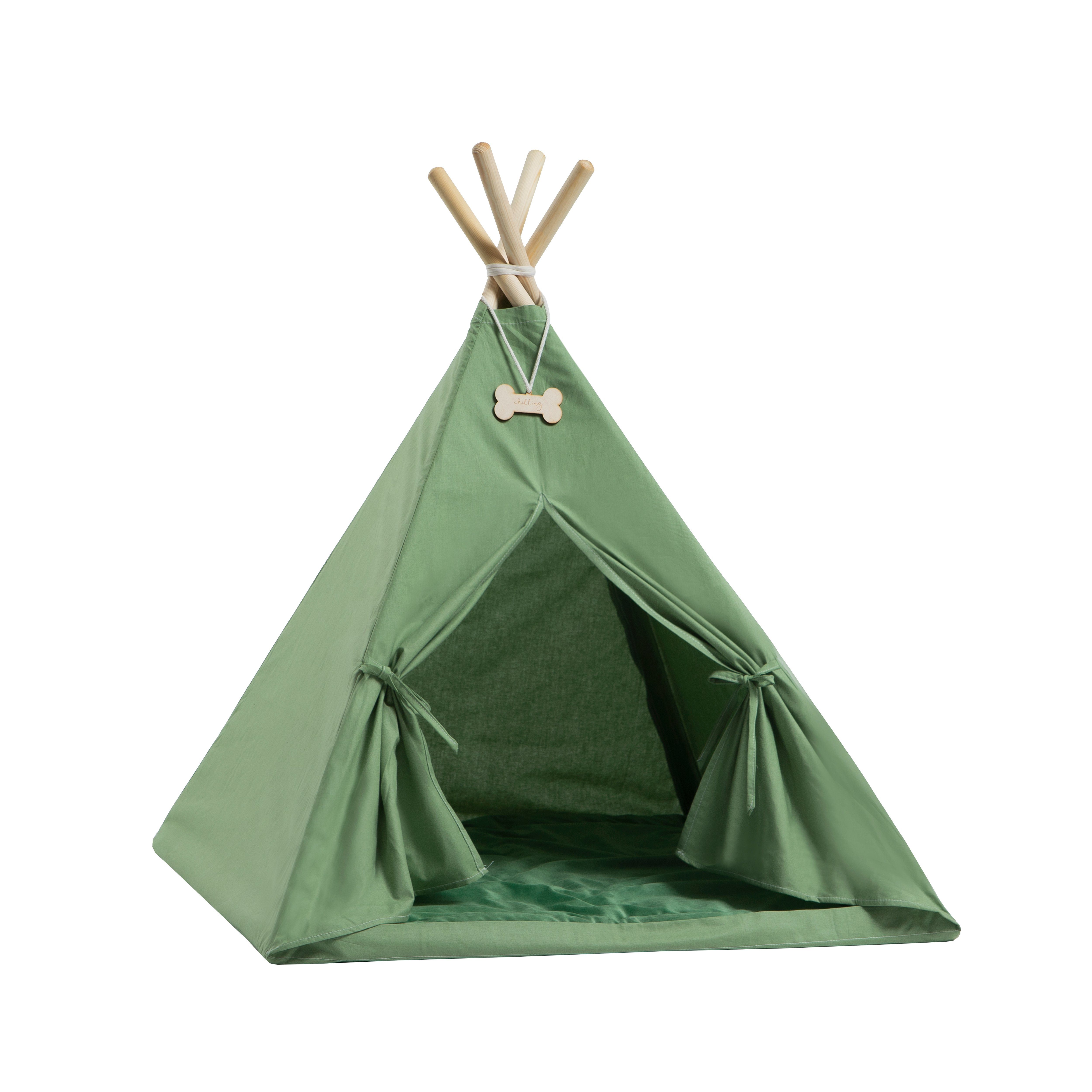 Rainbow Kids Tipi-Zelt Tipi für Hunde und Katzen / Haustierzelt Wäldchen, (2 tlg), vier Holzstangen zu je 110 cm Länge
